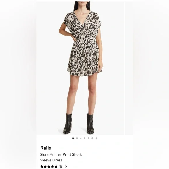 Rails Siera Animal Print Short Sleeve Dress - Picture 1 of 8